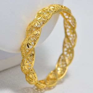 Bangle 24K Dubai Arab Gold Color Baby Bracelet Bangles Sieraden Armbanden Women Girls Midden -Oosterse Afrikaanse mode Koper