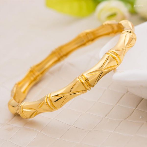 Bracelet 24K Dubai à la mode Inde éthiopien bambou couleur or rempli belle pour femmes filles fête bijoux braceletsbracelet cadeaux mode