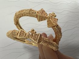 Bangle 24K Dubai Gold Color Bangles For Women Ethiopian Bead Jewelry Africa armbanden Arabische bruiloft verjaardagscadeaus