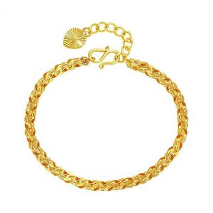 Bracelet 24k Gold Phoenix Tail Bijoux Womens Vintage Niche Design Hollow Personalité Q240506