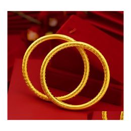 Bangle 24Kt Gold Bracelet Bangles Mode Femmes Fille Mariage Drop Delivery Bijoux Bracelets Otqrg