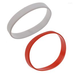 Brazalete 2 piezas moda silicona goma elasticidad pulsera pulsera rojo blanco