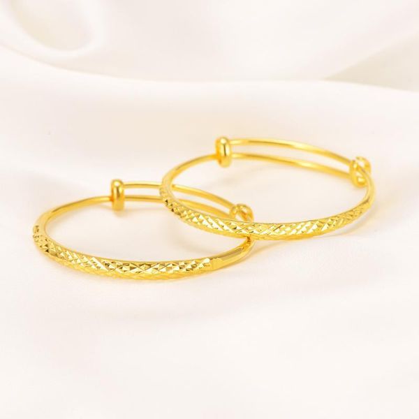 Brazalete de 2 uds., pulsera bonita de Color dorado para bebé, brazaletes ajustables de alta calidad para niños, joyería sencilla de moda, regalo de África árabe de Oriente Medio