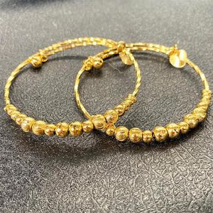 Bangle 2 stks veel Armband Kraal Armbanden Gouden Hart Kleine Bel Afrikaanse 24 k Bal Liefde Dubai Vrouwen Bruiloft Gifts248o