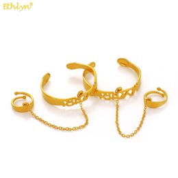 Bangle 2pcs/Lot Gold Color Baby/Girls Sieraden Barmels armbanden mijn meisje Ethiopische sieraden voor kinderen mooie sieraden met ring my101 230814