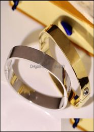 Bangle 3 kleuren v letter roestvrij staal mode vrouw manchet armband geavanceerde electroplating 18k gouden sieraden cadeau druppel deliv csho3973364