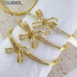 Bracelet 3 pièces avec nœud en cristal, bijoux de luxe pour femmes, joli cadeau en Zircon, 40385
