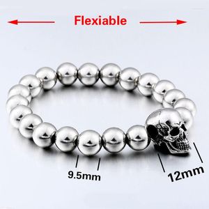 Bangle 316L Rvs 2023 KOMEN Hoge Kwaliteit Punk Schedel Armband DIY Kraal Voor Man Mode-sieraden LSS006