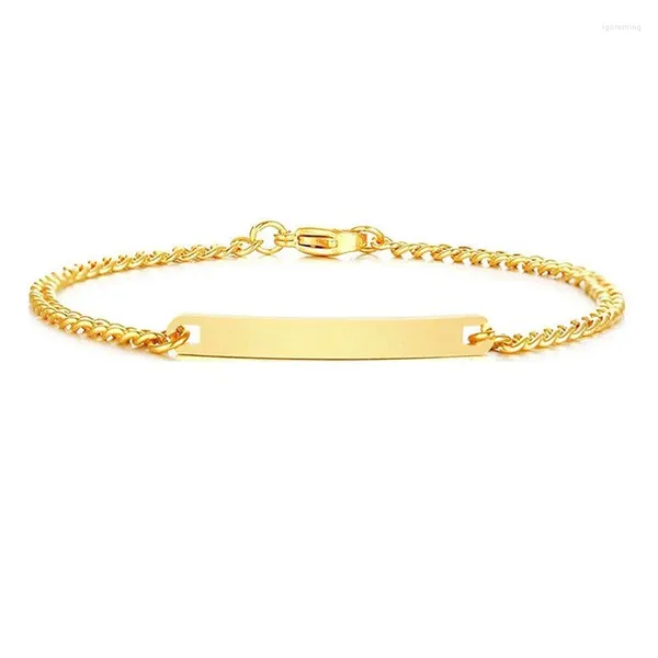 Brazalete 316L Espejo de acero inoxidable Tira curva ajustable DIY Grabado Pulsera simple y de moda para joyería de mujer