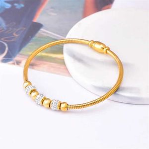 Brazalete 316l acero inoxidable nueva joyería fina 10 estilos diferentes de circón cuentas de la suerte encimidos espesas pulseras de cadena de serpientes para mujeres