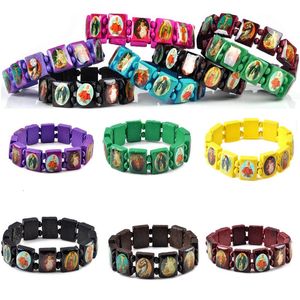 Brazalete 36 piezas a granel moda madera Jesús pulsera madera Santos Rosario religioso brazalete para Mujeres Hombres accesorios de joyería al por mayor 230519