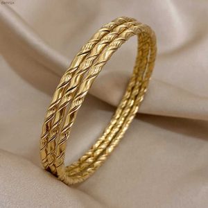 Bracelet bracelet bracelet en acier en acier inoxydable 3pcs Gold Twist en acier