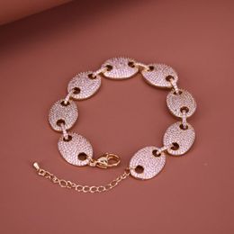 Bangle 3PCS, Ovale Kristallen Zirkoon Armbanden voor Vrouwen Koreaanse Mode Gouden Kleur Verstelbare Zirkoon Ketting bij de Hand Bangle Sieraden Vriend