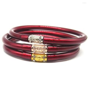 Bangle 3 stks Rode Tibetaanse Boeddha Meisje Armband Thailand Monnik Mantra Boeddhistische Jelly Vriendschap Voor Vrouwen