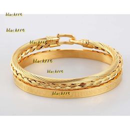 Bracelet 3 pièces/ensemble Bracelets romains royaux câble fer à cheval boucle Bracelets pour hommes en acier inoxydable Pulseiras bijoux accessoires 2024 mode femmes bracelet de haute qualité