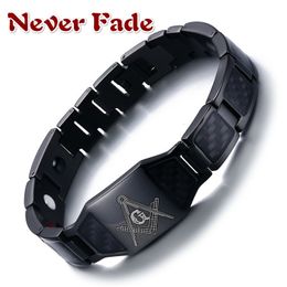 Armband 4 in 1 Mannen Staal Magnetische Therapie Genezing Armband Bio Magneet Gezondheidszorg Bangle Pijn Verlichten Anti Straling Polsband Gift 230718