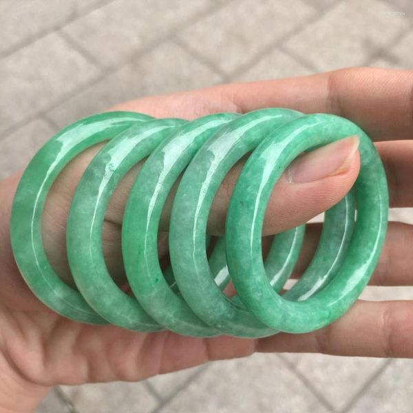 Brazalete de 40 mm Natural Myanmar Bruma Bean Jade VERDE Jadeíta Brazaletes Mano Niños Bebé Pulsera de Piedra Joyería