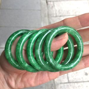 Bracelet 40mm naturel Myanmar Bruma vert foncé Jade jadéite bracelets main enfant enfants bébé pierre Bracelet bijoux