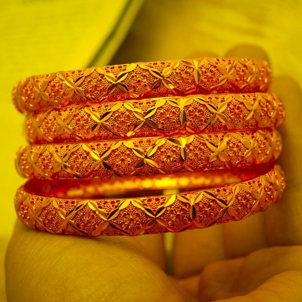 Brazalete 4pcs pulseras dubai india brazaleras para mujeres simplesbanglelove pulseiras árabes niñas niños boda nupcialbangle