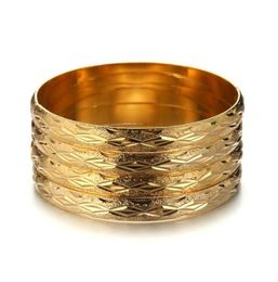 Bangle 4pcs Dubai 64mm 8mm Gouden Afrikaanse sieraden Ethiopische armband voor vrouwencadeau9960905