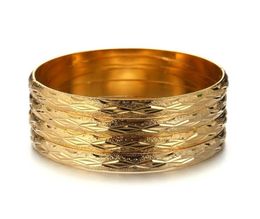 Bangle 4pcs Dubai 64mm 8mm Gouden Afrikaanse sieraden Ethiopische armband voor vrouwen Gift7028211