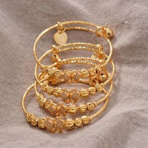 Bangle 4 stcs gouden kleur armbanden voor meisjes/baby/kinderen charm vlinder armbanden Bells sieraden kind kerstcadeaus kraal