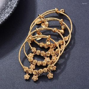 Bracelet 4pcs / lot 24k Gold Femmes Dubai Mariée Mariage Bracelet éthiopien Afrique Arabe Bijoux Charm Filles Inde Cadeaux300i