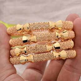 Brazalete 4 unids/lote, brazaletes Afro de mariposa pequeña, Color dorado para mujer, pulsera de boda de novia de Dubái, joyería árabe africana de Oriente Medio