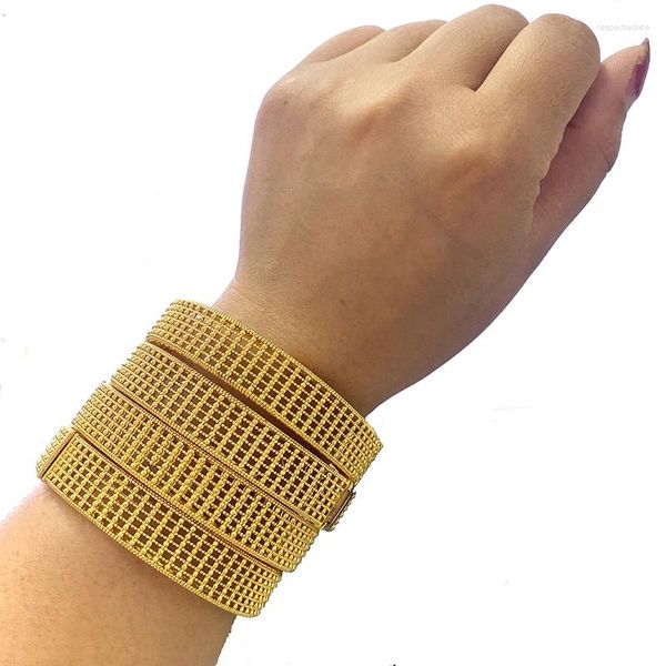 Brazalete 4 unids/lote brazaletes de moda para mujer Dubai boda regalos de novia pulsera etíope África cadena de mano joyería de Arabia Saudita encanto