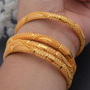 Bracelet 4 pièces ensemble 24K Dubai couleur or bracelets de mariage de mariée africaine pour les femmes saoudiennes bracelets arabes bijoux 2764