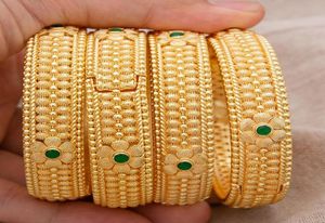 Bracelet 4pcs / set 24k Dubai Gold Color Bracles pour femmes filles éthiopie africaine s arabia mariage banglesbracelets bijoux fête3384044