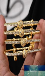 Bangle 4PCSSet 24K Gold Color Dubai Wedding Barmers For Women Micro Inlay Jewelry Nigeria Bracelets Party Gifts Factory EXP34943565834312