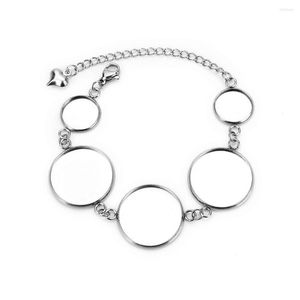 Bangle 5/10 st ringless staal ronde handgemaakte armband armband blanco ringbasis instelling past 12 mm20 mm cabochon diy dames sieraden maken