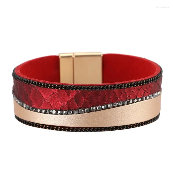 Bracelet 5 couleurs Charme Bracelet en cuir pour femmes Punk Casual Party Bijoux Accessoires Anniversaire Noël Gif