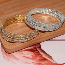 Bracelet de lady Crystal Bracelets ouverts élégant Bracet en alliage en alliage en alliage en argent en argent Style coréen réglable