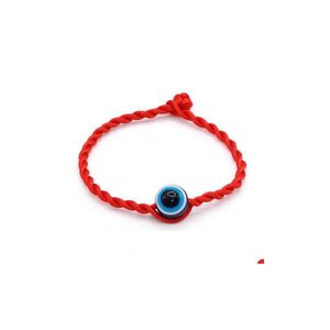 Bangle 50 stks/partij Mode Rode Draad String Blauw Boze Oog Armband Lucky Handgemaakte Touw Voor Vrouwen Mannen Sieraden Drop Levering Jood Dhgarden