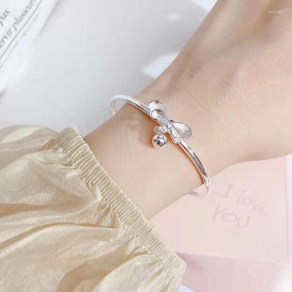 Brazalete 58mm dulce borla mariposa mujer pulsera corazón doble capa encanto de lujo accesorios estéticos 2024