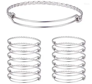 Bangle 5 stuks veel in bulk roestvrij staal verstelbare twist draad armband manchet billet armbanden dames DIY sieraden maken