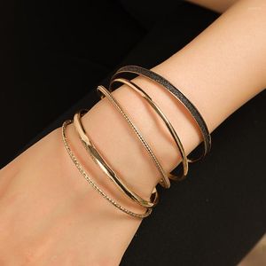 Bracelet 5 pièces/Sest Punk or couleur ensembles pour femmes à la mode alliage métal bohème bijoux accessoires cadeau en gros