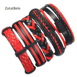 Bangle 5Pcsset Mannen Vrouwen Armbanden Multilayer Etnische Tribal Polsbandjes Lederen Gevlochten Armbanden Armbanden Handgemaakte Touw Wrap Armbanden 230718