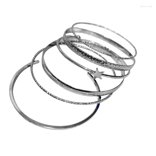 Brazalete, paquete de 6, colección versátil de pulseras de estrellas, material de aleación de joyería única, adecuado para crear tus atuendos a la moda