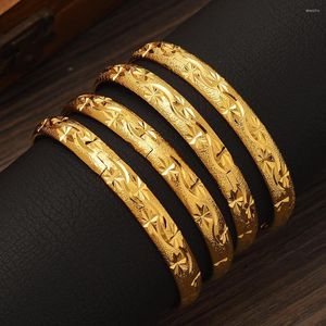 Bracelet 65 MM ouvrable pour femmes homme dubaï éthiopien afrique bijoux 24 K plaqué or Bracelet à breloques mariée cadeaux de fête de mariage