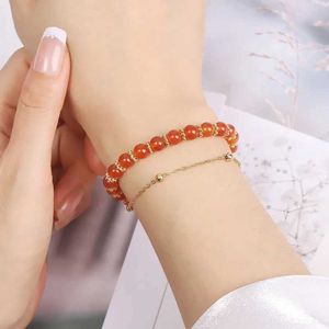 Bracelet de chaîne en pierre naturelle de 6 mm à double couche pour femmes Bohême bracelet ajusté amitié yoga guérison bijoux cadeau
