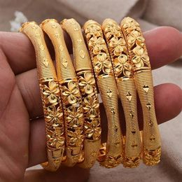 Bracelet 6 pièces / lot Dubai couleur or bracelets pour femmes bijoux africains mariée bijoux de mariage nigérian bracelets bracelet cadeau 238F