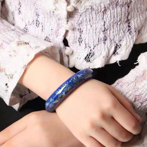 Brazalete 7A Pulsera de lapislázuli natural Azul y blanco Grado Simbiosis Papel Spar Adorno Regalo femenino