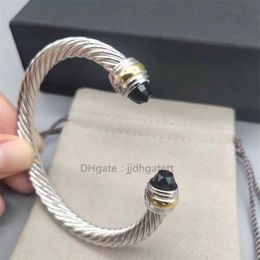 Brazalete de 7 mm de oro grueso Joyas Pulsera Encanto Para hombre Encanto Pulseras de boda Joyería de alta calidad Cristal Color oro Mujer Moda Lujo Mujer FX7R