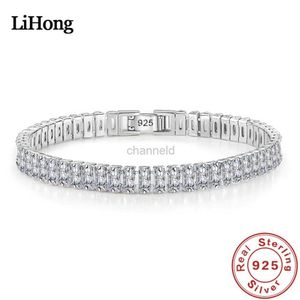 Bracelet argenté 925 Bijoux en cristal de zircon élégant pour les femmes Bijoux glamour de mariage de mariage 18cm 240319