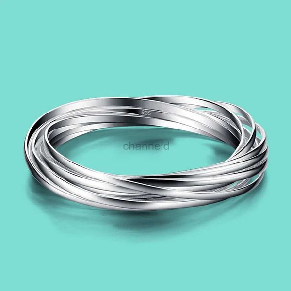 Brazalete Pulsera de plata 925 para mujer Pulsera de superficie pulida Encanto exótico para club para fiesta La Pulsera Pulseras Gelangnya 240319