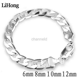 Bracelet en argent 925, bracelet latéral en argent, 6MM8MM10MM, bijoux pour hommes et femmes, 240319