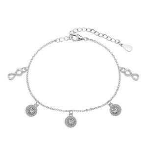 Bangle 925 Silver Charm Womens Infinite Symbole Sparkling 5A Zircon Design Advanced Design Luxury Bijoux Girl Gift Banquet Q240506
